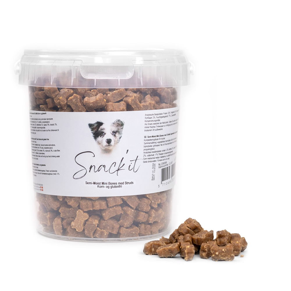 Snack'it Semi-Moist Mini Bones m. Struds 500g