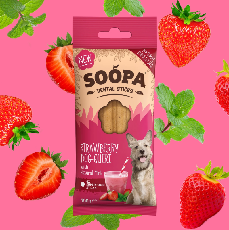 SOOPA Dental Sticks Strawberry Dog-Quiri 100g