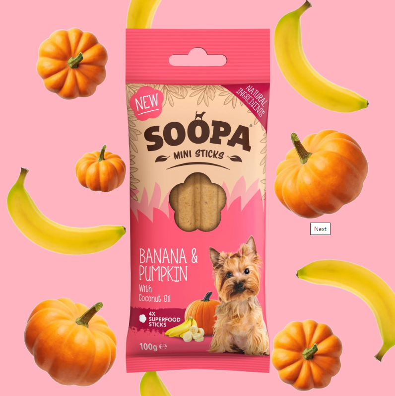 SOOPA Dental Mini Stick Banana & Pumpkin 100g